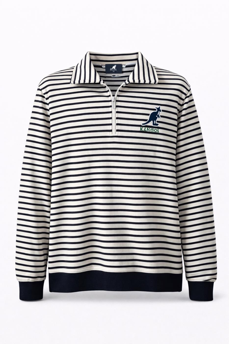 KANGOL Half Zip Sweatshirt Black White