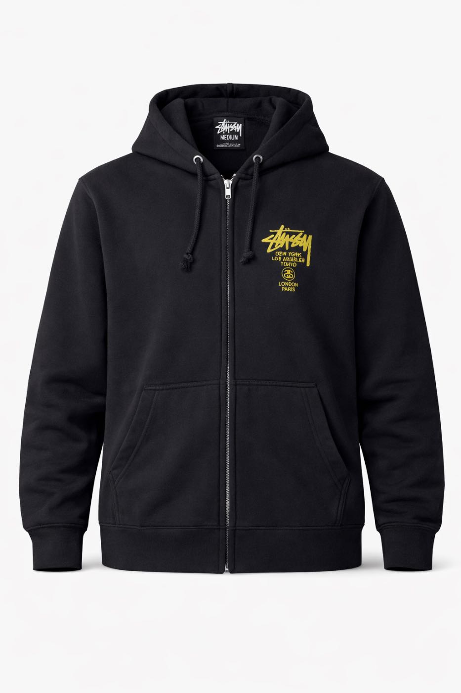 STUSSY World Tour Full Zip Hoodie Black