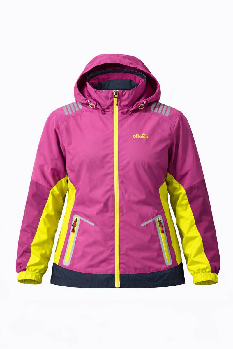 ELLESSE Italia – Technical Outdoor Hooded Jacket (Pink / Neon Yellow)