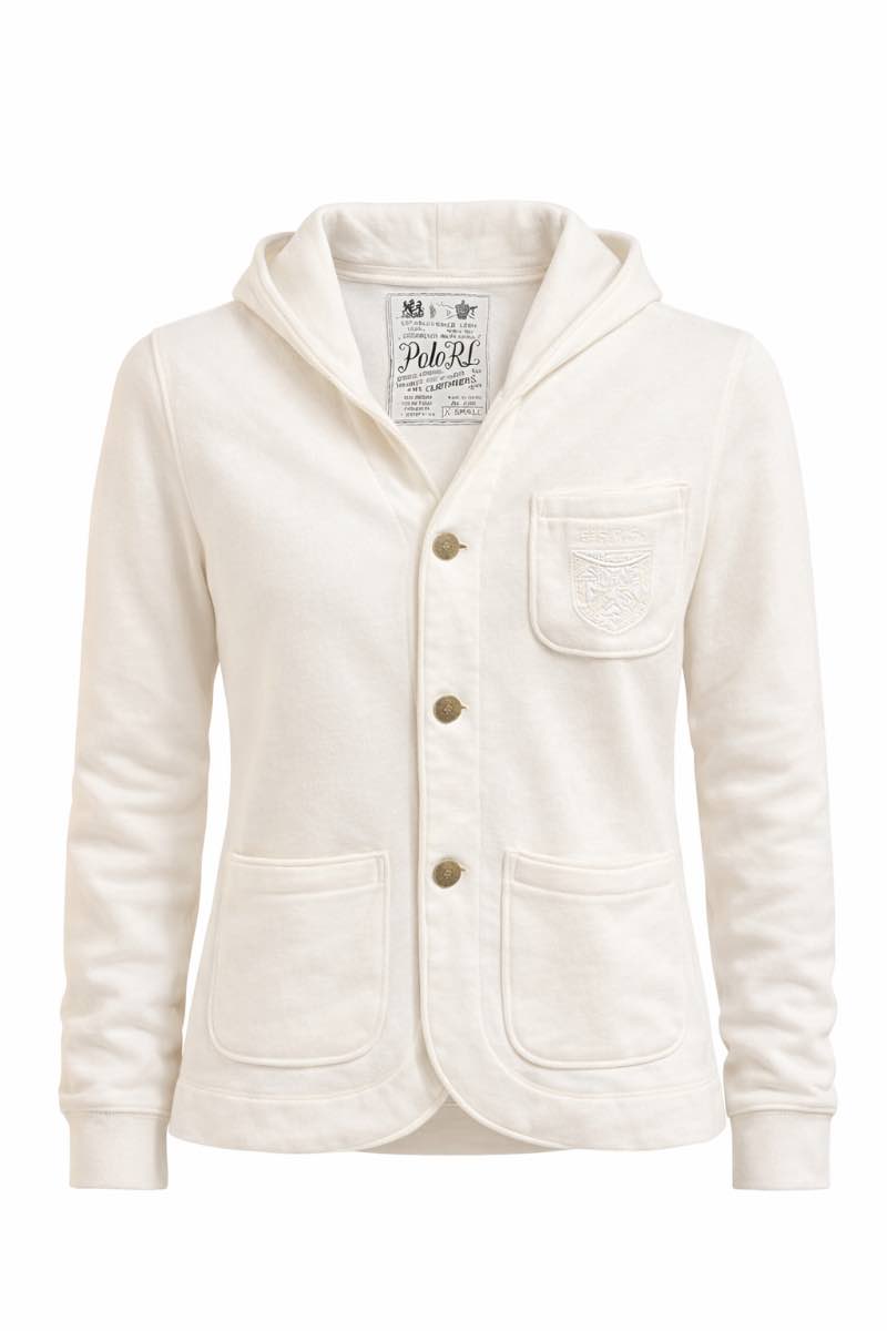 POLO RALPH LAUREN – Women Hooded Sweat Jacket (Cream / Off White)