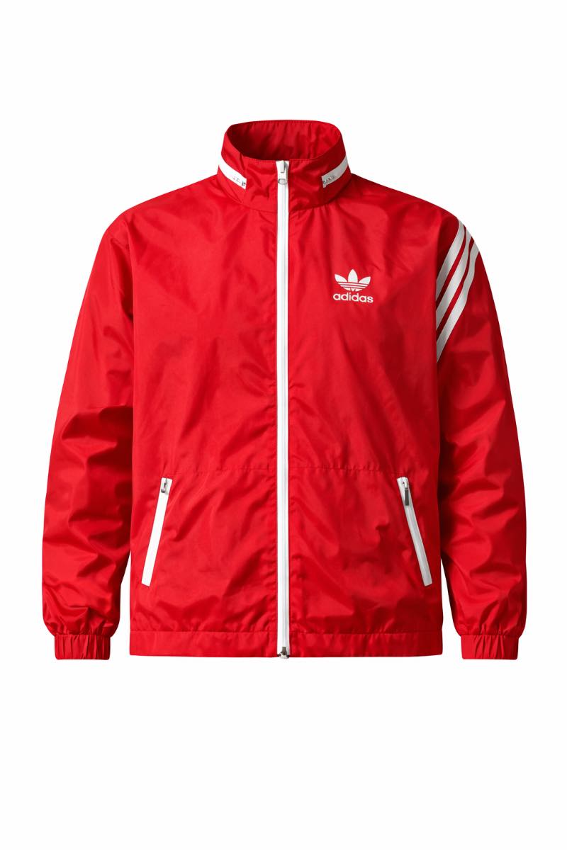 ADIDAS Originals — Vintage Nylon Windbreaker Jacket (Red)