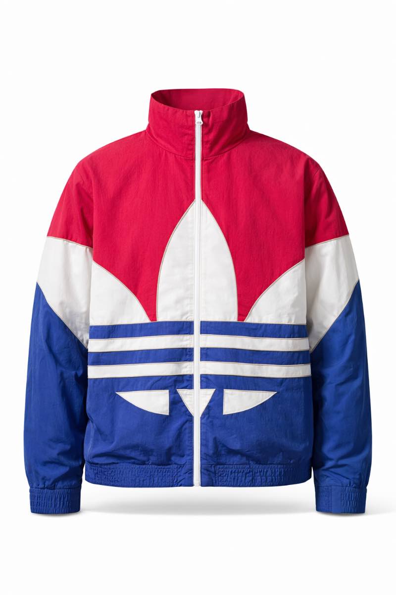 ADIDAS ORIGINALS – Oversized Trefoil Colourblock Track Jacket (Pink/Blue/White)