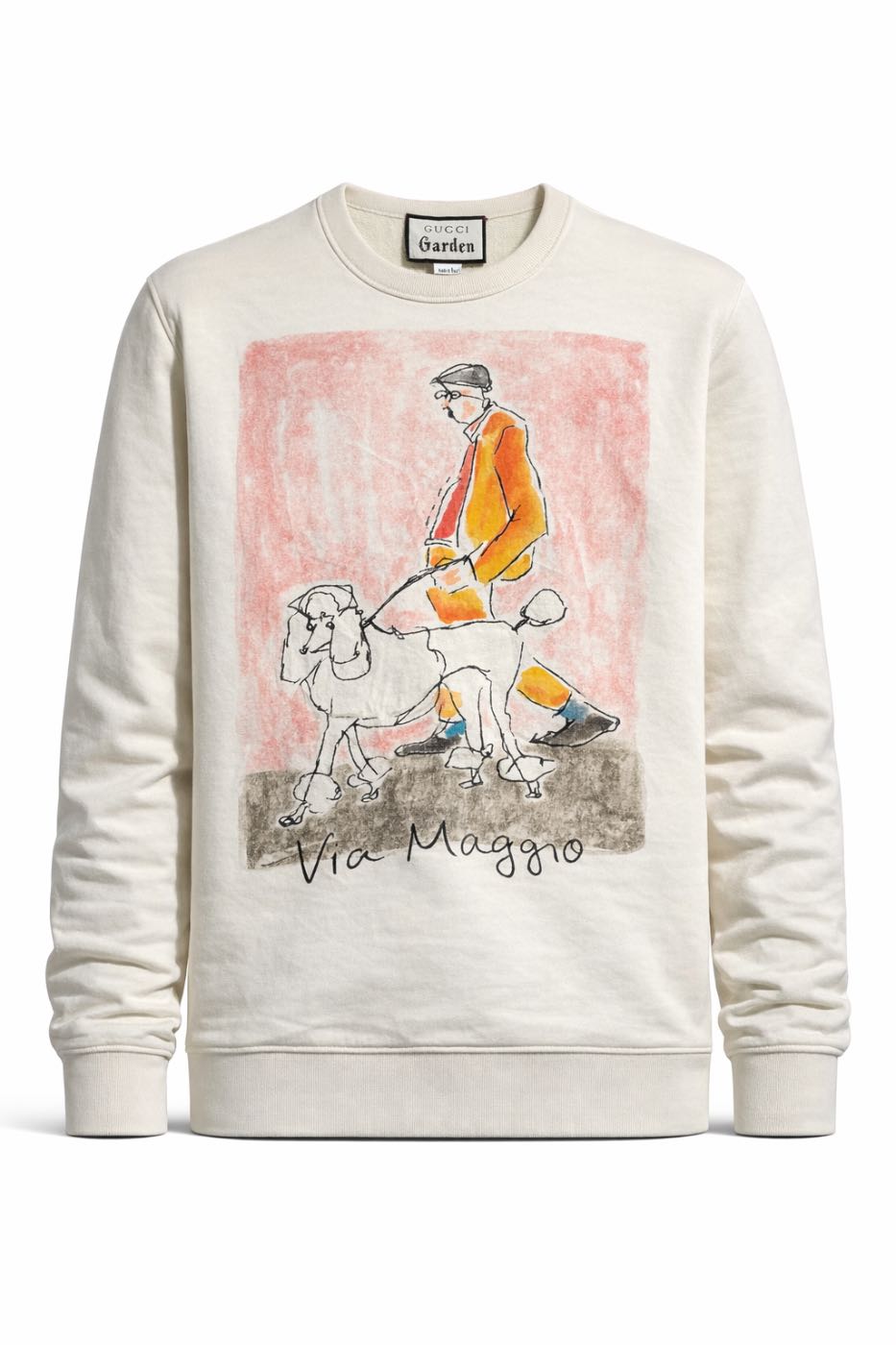 GUCCI GARDEN – “Via Maggio” Graphic Sweatshirt Cream