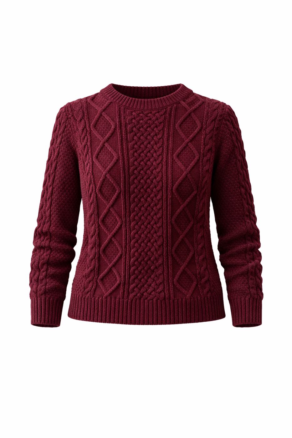 UNIQLO x Ines De La Fressange Cable Knit Sweater Maroon