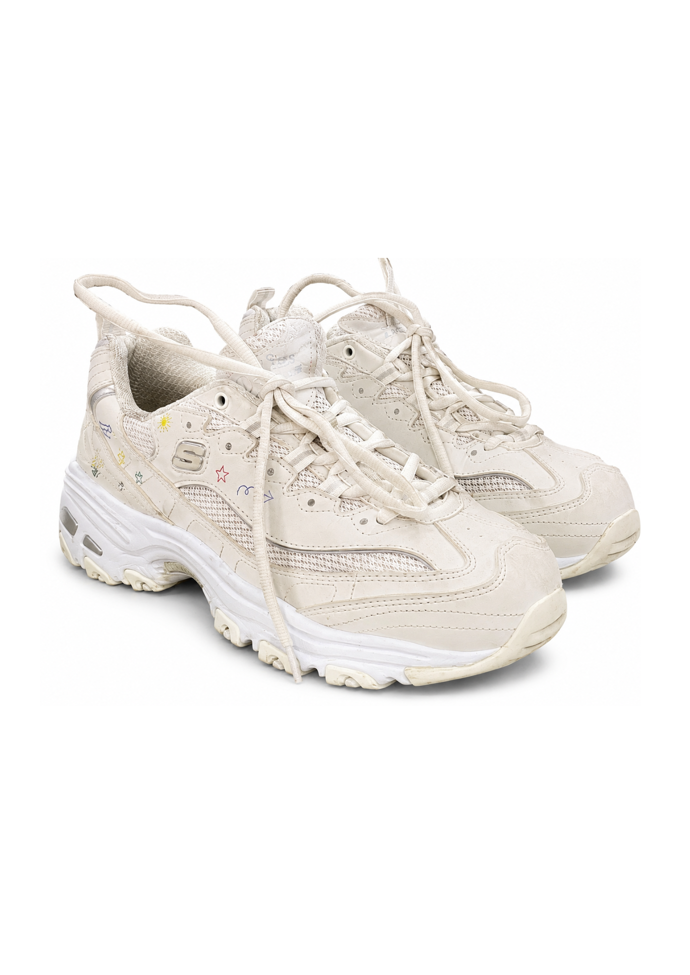 Skechers D’Lites White Multi Embroidery