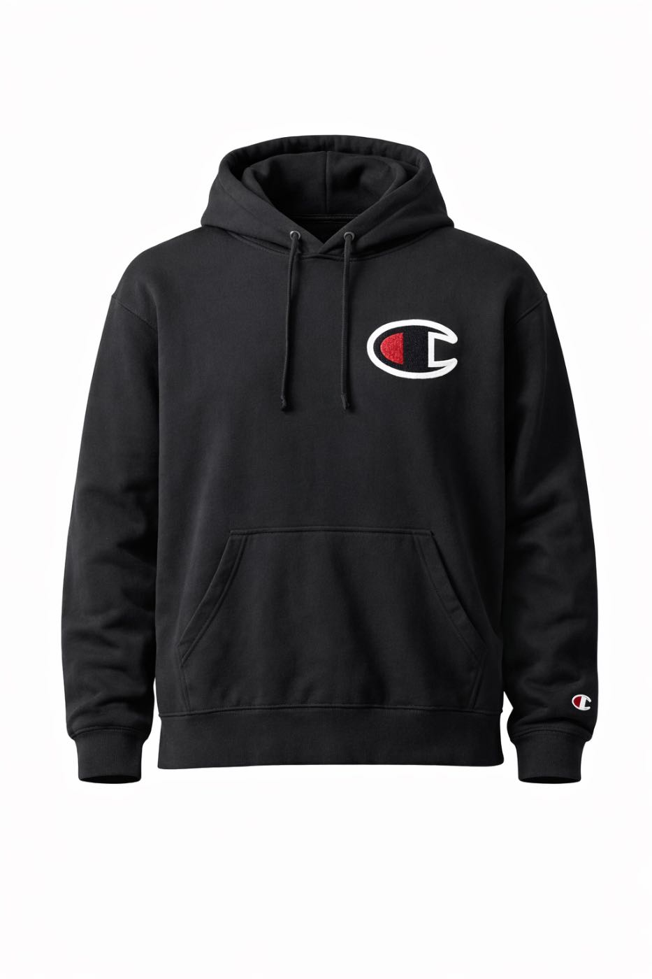 CHAMPION – Big Logo Chenille Patch Hoodie (Black)