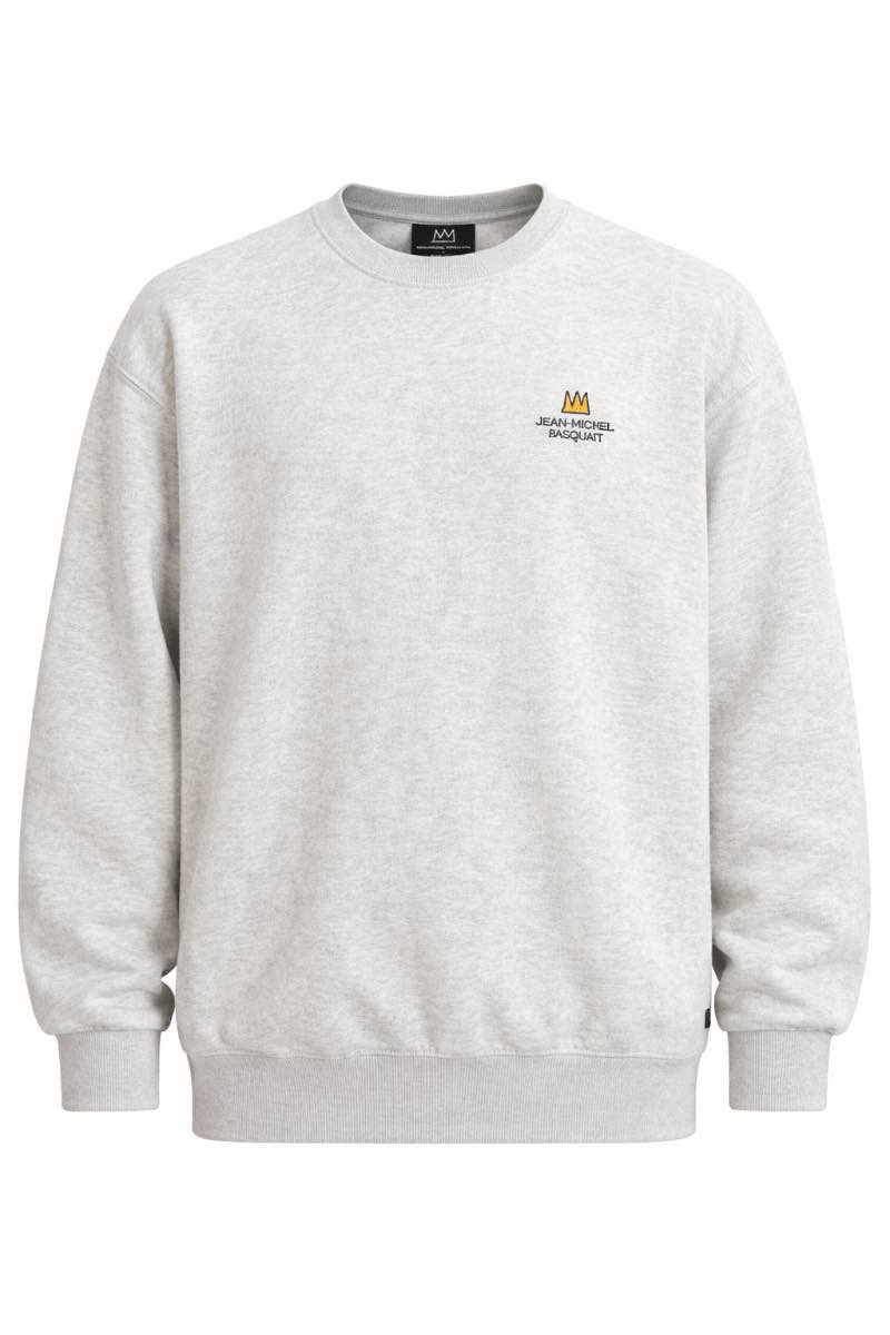 Jean-Michel Basquiat X Frank Stone Crewneck Sweatshirt Light Grey