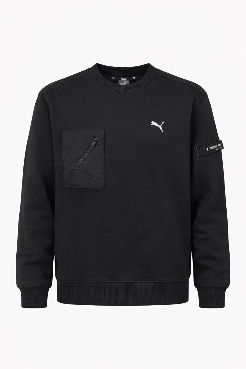 PUMA Forever Faster Crewneck Sweatshirt Black
